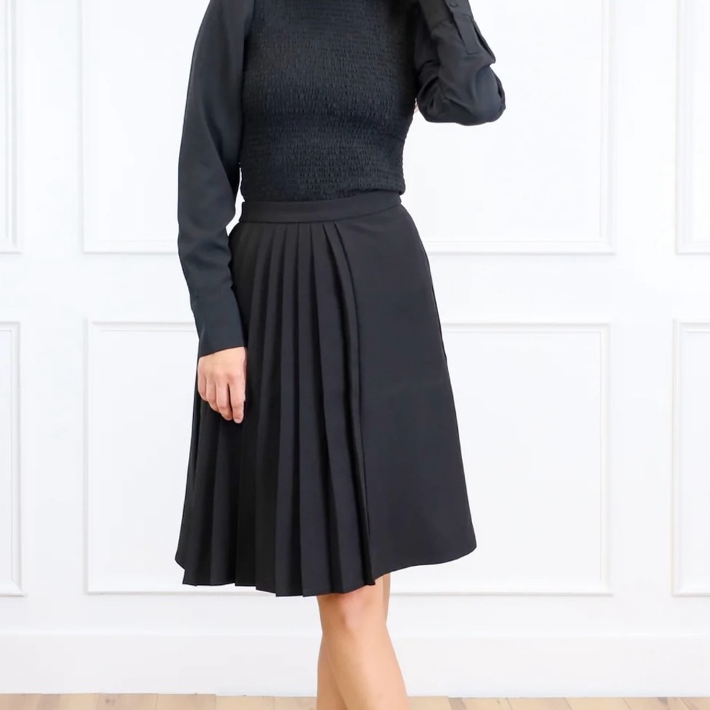 Black Half Pleated Skirt